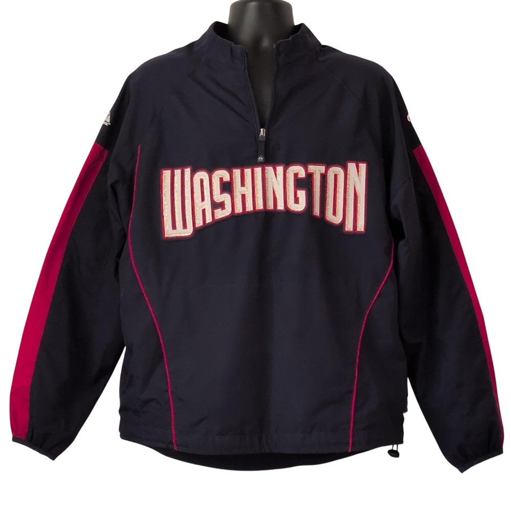 Majestic Washington Nationals MLB Cool Base Quarter Zip Pullover Jacket Men's M